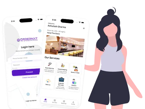 Guest using the OrderNxt app